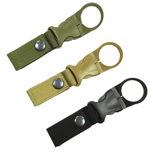 Tactical water bottle holder with 6cm ultra-durable nylon strap and swivel hook, military-grade outdoor gear for hiking and EDC